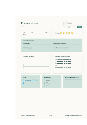 Planner diário com check-in emocional